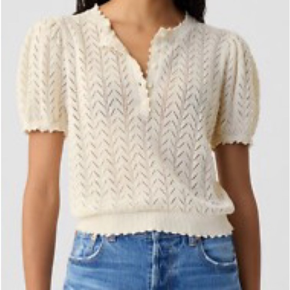 GAP Doen Linen-blend Pointelle sweater